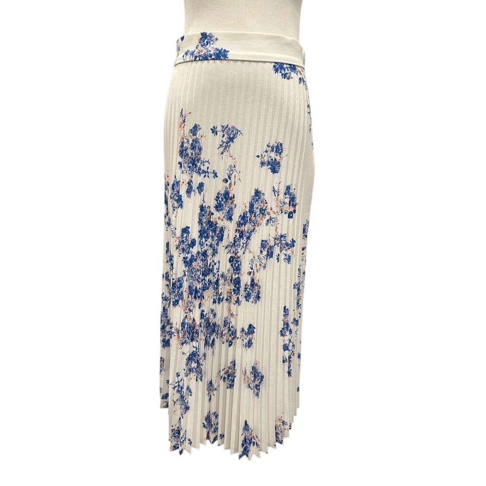 Vetements Demna Gvasalia 2020 Pleated Midi Skirt White Blue Floral L